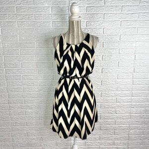 Pink Owl black & cream chevron dress, Size 1X